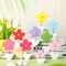 10 Pcs Spring Flower Wooden Decor Spring Table Decoration Rustic Tulip Daisy Wood Signs Floral Tiered Tray Decor Colorful Flower Centerpiece for Home Kitchen Shelf Decorations(Flower)